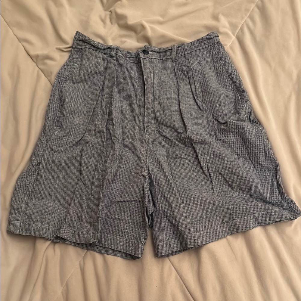 Gray Pleated Shorts